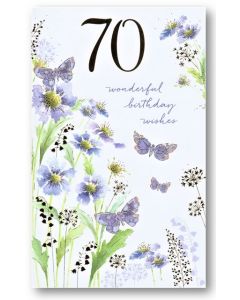 AGE 70 Card - Wonderful Wishes