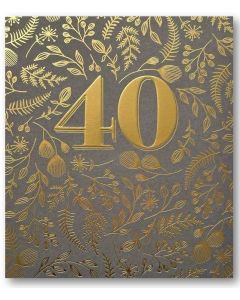 AGE 40 Card - Gold Etchings
