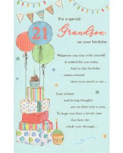 AGE 21 Card - Special GRANDSON