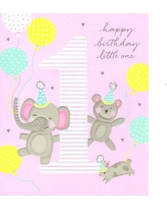 AGE 1 Card - Elephant & Bear