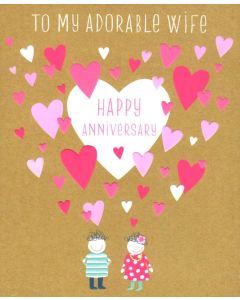 ANNIVERSARY Card - Adorable Wife