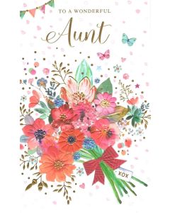 AUNT Card - Bunch of Flowers XOX
