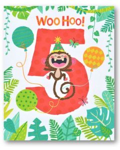 AGE 5 Card - Cheeky Monkey