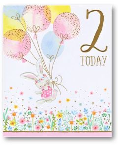 AGE 2 Card - Bunny & Balloons