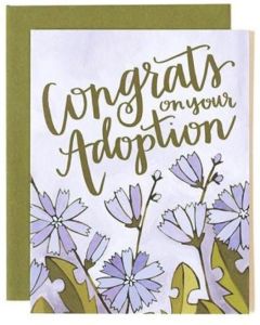 ADOPTION Card - Mauve Flowers 