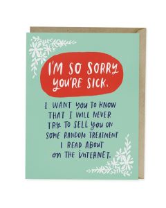 GET WELL Card - So Sorry You're Sick