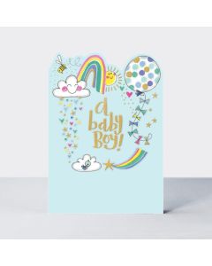 BABY BOY Card - Sunshine & Rainbows