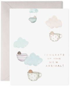 NEW BABY Card - Floating Teacups