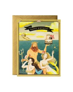 Birthday Card - Neptune & Mermaids