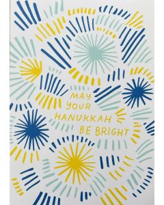 Hanukkah card - 'Bright' yellow & blue 