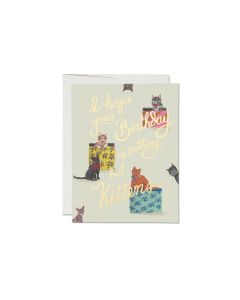 Birthday card - Kittens & gift boxes