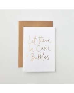Greeting card - Cake & Bubbles on white