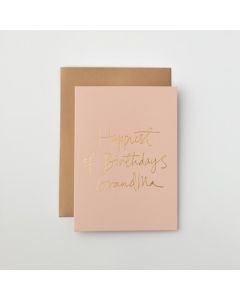 GRANDMA Birthday card - Gold foiling on peach