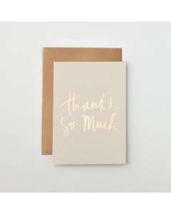 Thank You card - Gold foiling on cream