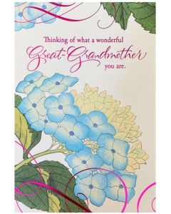 Great-Grandmother Birthday - Blue hydrangea flower