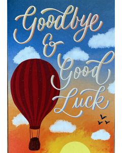 Goodbye card - Red balloon in sky