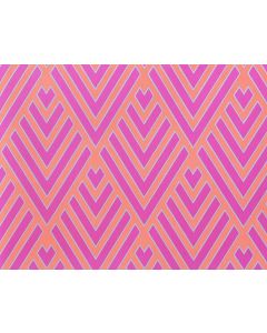 Folded Wrapping Paper - Pink & Orange geo pattern