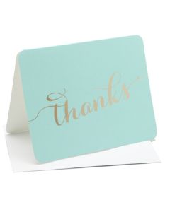 Thank You Cards - Mint/Gold (10 cards)