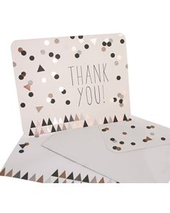 Thank You Cards - Confetti Black/Gold (10 cards)
