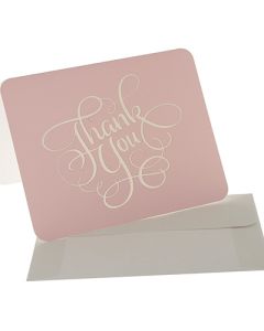 Thank You Cards - Pink/Gold (10 cards)