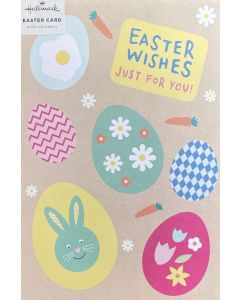 EASTER card - Bunny & eggs (with stickers)