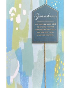 GRANDSON card - Pastel blues & greens 