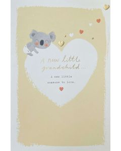 New GRANDCHILD card - Koala on white heart