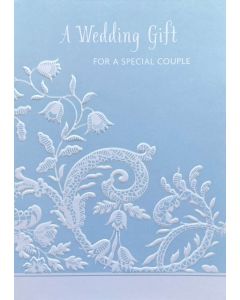 WEDDING gift card/money wallet - White pattern on blue