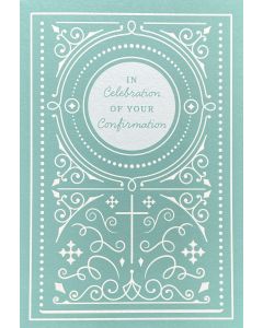 CONFIRMATION card - Patterns on mint green