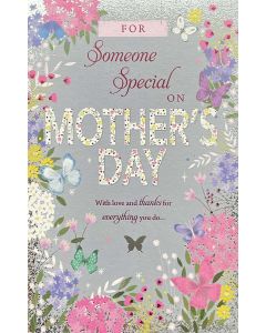 MOTHER'S DAY Someone Special - Flowers on soft grey