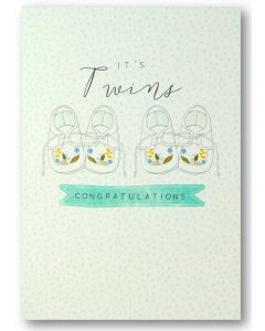 TWINS Card - Baby Shoes