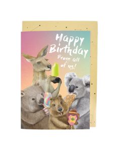 BIG Birthday Card - Aussie Animals