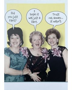 Birthday Card - Three women 'fart'