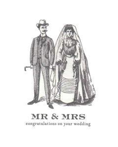 "Mr & Mrs congratulations on your wedding"  Letterpress Card