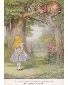"I growl when I'm pleased, and wag my tail when I'm angry" Alice in Wonderland Greeting Card
