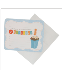 1st Birthday Blue Invitations