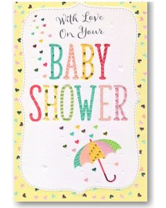 BABY SHOWER Card - Raining Hearts