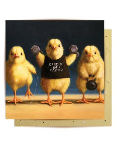 Greeting card - Cardio chicks