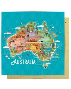 Card - Australian Map & Icons
