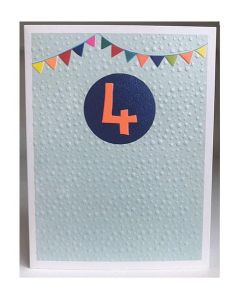 AGE 4 Card - Party Bunting