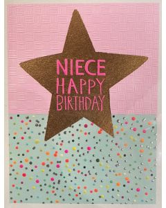 NIECE Birthday Card - Gold Star