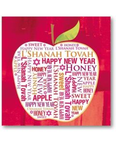 JEWISH NEW YEAR Card - Apple on Red