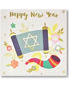 JEWISH NEW YEAR Card - Torah & Shofar