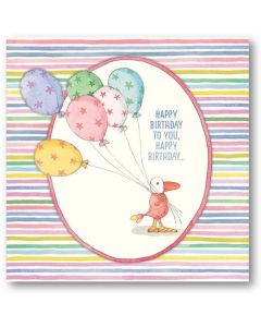 Birthday Card- Bird & Balloons