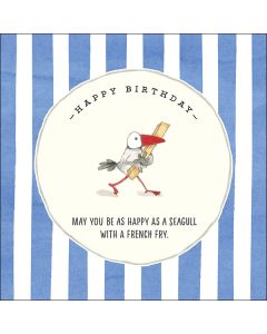 Birthday Card - Happy As a Seagull with a French Fry