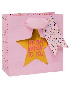 Gift Bag (Small) - Birthday Star on Pink