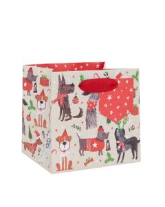 Christmas Gift Bag (Small) - Bow Wow dogs 