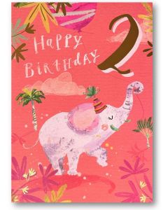 AGE 2 Card - Happy Elephant