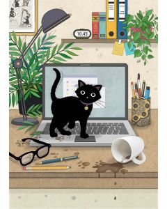Greeting Card - Laptop Kitty 