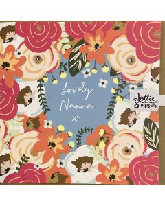 Nanna card - 'Lovely Nanna xx' bold flowers